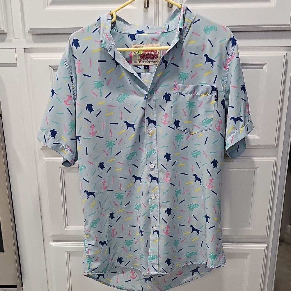 Simply Southern Light Blue Patterned Casual Shirt